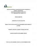 ENSAYO: POLÍTICA EDUCATIVA DE LOS ORGANISMOS (BANCO MUNDIAL Y LA OCDE)