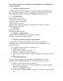 Intervención psicoeducativa Clasificación de las dificultades de aprendizaje con su trastorno especifico