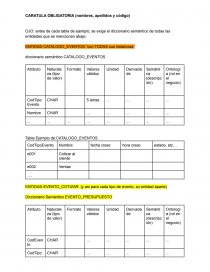 Tabla Ejemplo de CATALOGO_EVENTOS. Página 1