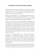 La educación durante la primera infancia