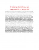 El bullying cibernético y sus repercusiones en la vida real