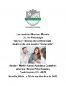 Análisis de una sesión “En terapia”