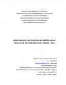 IMPORTANCIA DE LOS PROCESOS MATEMÁTICOS EN LA RESOLUCION DE PROBLEMAS EN EL ÁREA DE FÍSICA