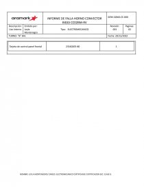 INFORME DE FALLA HORNO CONVECTOR BIGGI CC02BM-RV. Página 3