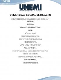 LA IMPORTANCIA DE LAS HABILIDADES INTERPERSONALES. Página 1