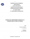 INCIDENCIA DEL COMPORTAMIENTO HUMANO EN LAS ORGANIZACIONES EN TIEMPO DE PANDEMIA