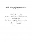 La Importancia de la Ingeniería Agroindustrial a Nivel Nacional