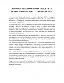 RESUMEN DE LA CONFERENCIA “RETOS DE LA DOCENCIA ANTE EL MARCO CURRICULAR 2022”