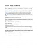 Notas de Costos y presupuestos