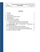 PROCEDIMIENTO PARA COMPRAS Y GESTION DE PROVEEDORES