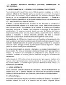La SEGUNDA REPUBLICA ESPAÑOLA (1931-1936). CONSTITUCION DE 1931.REFORMAS