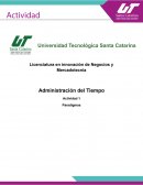 Administración del Tiempo Actividad 1 Paradigmas