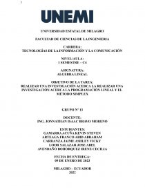 Programación lineal. Página 1