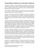 El aprendizaje autónomo en la educación a distancia