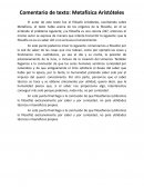 Comentario de texto: Metafísica Aristóteles