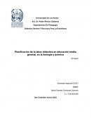 Planificación de la labor didáctica en educación media general, en la biología y química