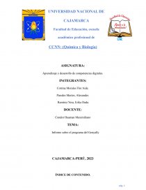 Informe sobre el programa del Genyally. Página 1