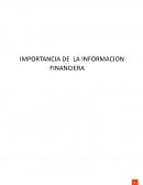 IMPORTANCIA DE LA INFORMACION FINANCIERA