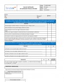 Lista de Verificación de Condiciones Físicas y de Salud al Iniciar el Servicio