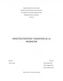 ASPECTOS POSITIVOS Y NEGATIVOS DE LA MIGRACION