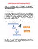 SEGURIDAD EN LOS PUESTOS DE TRABAJO Y TÉCNICAS APLICABLES