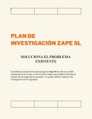 PLAN DE INVESTIGACIÓN ZAPE SL