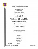 Estilos de vida saludables y su influencia en los estudiantes de U.E Luis Sanojo
