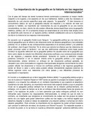 La importancia de la geografía en la historia en los negocios internacionales