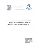 CORRIENTES PSICOLÓGICAS Y SU PARÉNTESIS A LA PEDAGOGÍA
