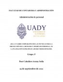 CUADRO COMPARATIVO DE LAS TÉCNICAS PARA LA PROYECCIÓN DE LA DEMANDA Y OFERTA DE PERSONAL, EN LA PLANEACIÓN ESTRATÉGICA DE RECURSOS HUMANOS