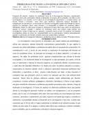 PROBLEMAS ÉTICOS DE LA INVESTIGACIÓN EDUCATIVA