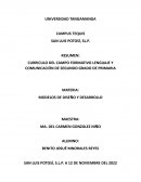 RESUMEN: CURRICULO DEL CAMPO FORMATIVO LENGUAJE Y COMUNICACIÓN DE SEGUNDO GRADO DE PRIMARIA