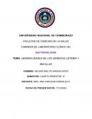 GENERALIDADES DE LOS GÉNEROS LISTERIA Y BACILLUS