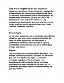 Que es la algebraica