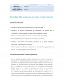 Actividad: ¿Se puede actuar sobre el aprendizaje?