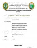 NUTRICIÓN Y LA INDUSTRIA ALIMENTARIA