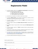Reglamento Pádel