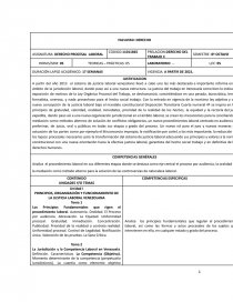 PROGRAMA DERECHO PROCESAL LABORAL. Página 1