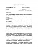 DESCRIPCION DE PUESTO : CHEF AREA: RESTAURANTE
