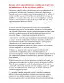 Ensayo sobre las prohibiciones y delitos en el ejercicio de las funciones de los servidores públicos