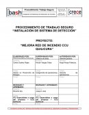 PROCEDIMIENTO DE TRABAJO SEGURO “INSTALACIÓN DE SISTEMA DE DETECCIÓN”