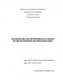 INFLUENCIA DEL USO DE PROTESIS EN LA CALIDAD DE VIDA DE PERSONAS CON DISCAPACIDAD FISICA