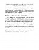 IMPORTANCIA DEL PROCESO DE EVALUACIÓN EN UNA INSTITUCIÓN DE EDUCACIÓN SUPERIOR EN MÉXICO