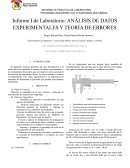 ANÁLISIS DE DATOS EXPERIMENTALES Y TEORÍA DE ERRORES