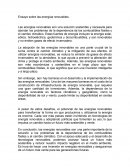 Ensayo sobre las energías renovables
