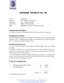 La impresora ingresa a este departamento técnico para revisión general