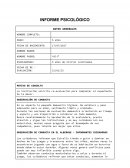 INFORME PSICOLÓGICO.La institución solicita re-evaluación para completar el expediente de la menor