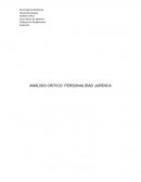 ANÁLISIS CRITICO: PERSONALIDAD JURÍDICA