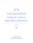 LOS CONCEPTOS DE LENGUAJE, LENGUA, DISCURSO Y CONTEXTO