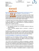 Resumen de capítulo de libro "Macroeconomía" de Dornbusch y Fischer, 10ma ed. Desde pagina 11 (CRECIMIENTO Y PIB)
